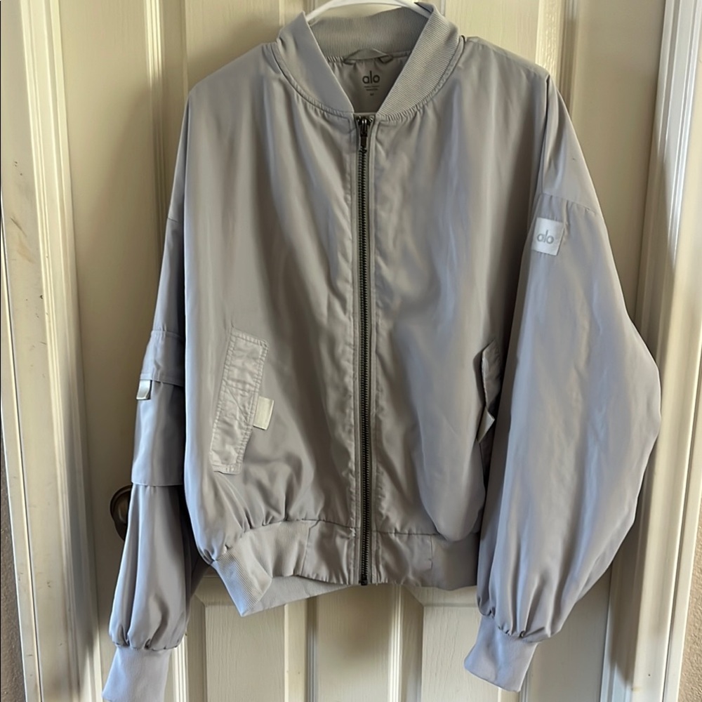 Alo Gray Bomber Jacket Medium